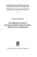 Cover for Geldwertklauseln im grenzüberschreitenden Wirtschaftsverkehr