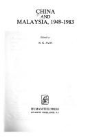Cover for China and Malaysia, 1949-83