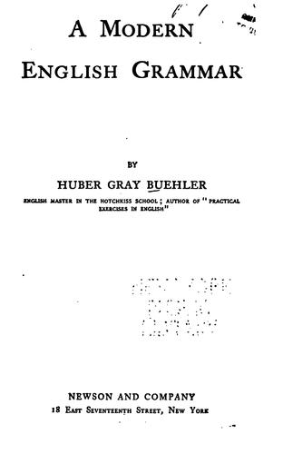 Cover for A modern English grammar