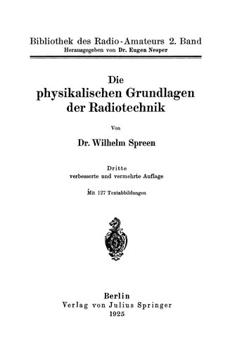 Cover for Die physikalischen Grundlagen der Radiotechnik