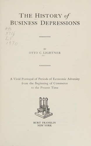 Cover for The history of business depressions