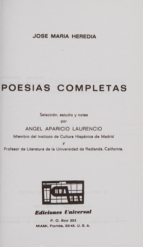 Cover for Poesías completas