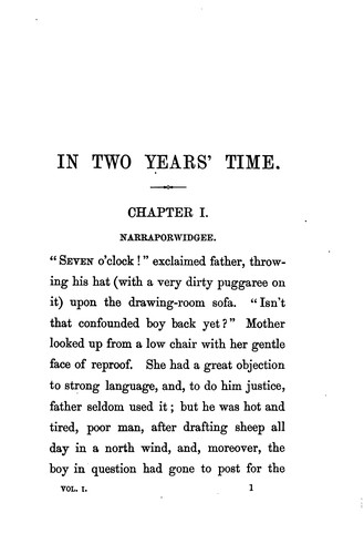 Cover for In two years' time
