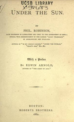 Cover for Under the sun
