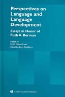 Cover for Perspectives on language and language development