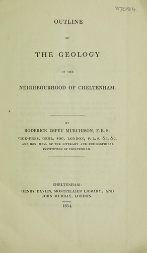 Cover for Outline of the geology of the neighbourhood of Cheltenham