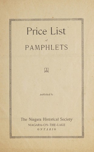 Cover for Price list of pamphlets