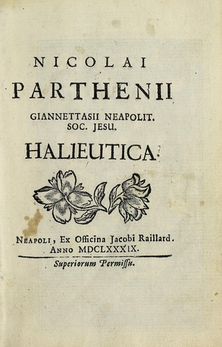 Cover for Nicolai Parthenii Giannettasii Neapolit. Soc. Jesu. Halieutica