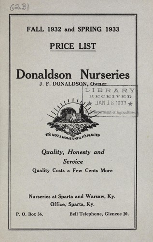 Cover for Price list