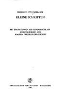 Cover for Kleine Schriften