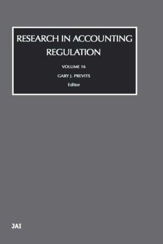Cover for Research in Accounting Regulation, Vol. 16 (Research in Accounting Regulation)