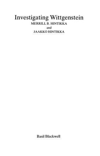 Cover for Investigating Wittgenstein