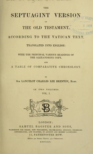 Cover for The Septuagint version of the Old Testament