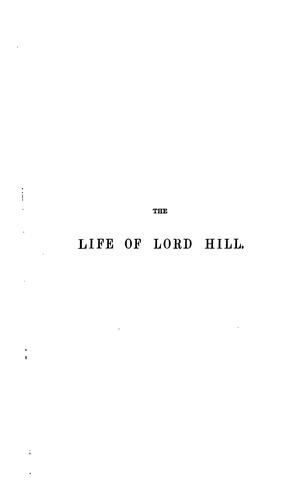 Cover for The life of Lord Hill, G. C. B.