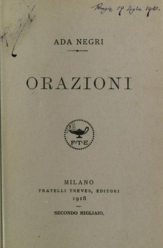 Cover for Orazioni