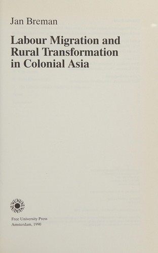 Cover for Labour migration and rural transformation in colonial Asia
