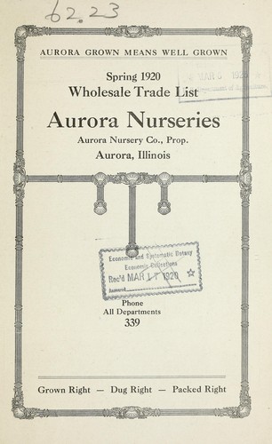 Cover for Wholesale trade list