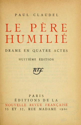 Cover for Le père humilié