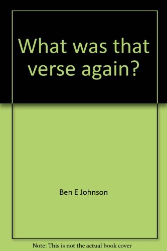 Cover for What was that verse again?