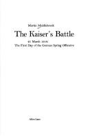 Cover for The Kaiser's battle