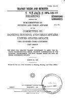 Cover for Transit needs and benefits
