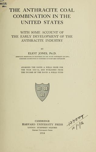 Cover for The anthracite coal combination in the United States