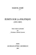 Cover for Écrits sur la politique (1933-1967)