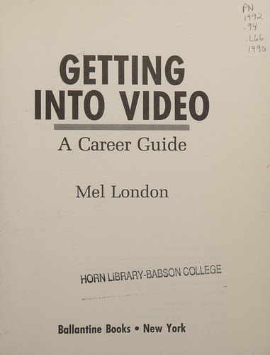 Cover for Getting into video