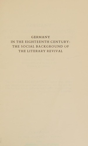 Cover for Germany in the eighteenth century