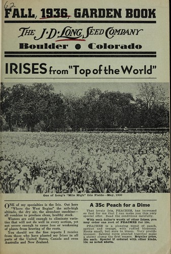 Cover for Fall, 1936, garden book