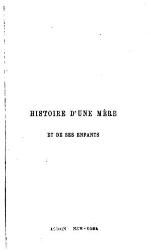 Cover for Histoire d'une mère et de ses enfants: Madame Gottlieb