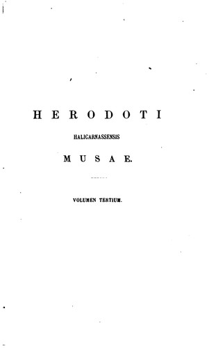 Cover for Herodoti Halicarnassensis Musae: Textum ad Gaisfordii ed. recognovit