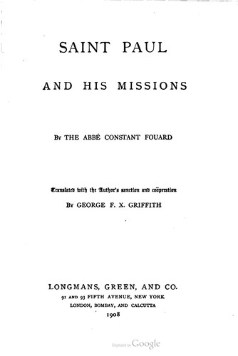 Cover for Saint Paul and his missions