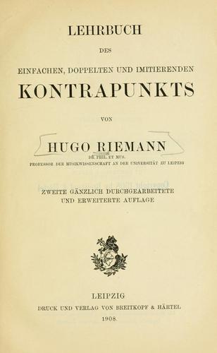 Cover for Lehrbuch des einfachen