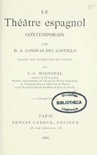 Cover for Le théâtre espagnol contemporain