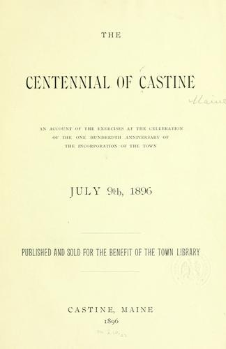 Cover for The centennial of Castine