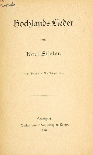 Cover for Hochlands-Lieder