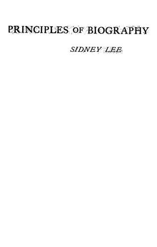 Cover for Principles of biography