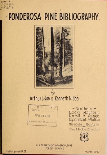 Cover for Ponderosa pine bibliography
