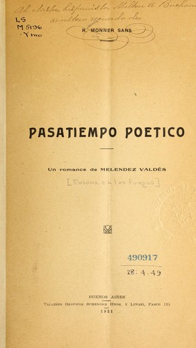 Cover for Pasatiempo poetico