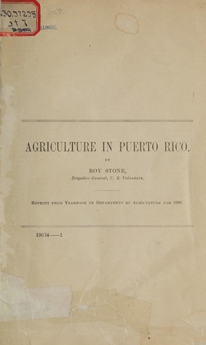 Cover for Agriculture in Puerto Rico