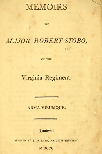 Cover for Memoirs of Major Robert Stobo