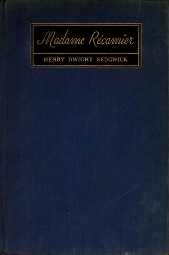Cover for Madame Récamier