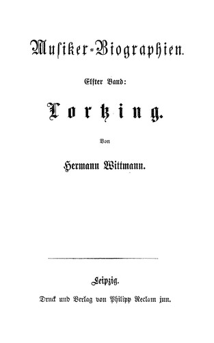 Cover for Lortzing