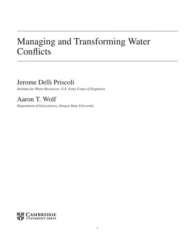 Cover for Managing and transforming water conflicts