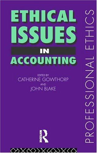 Cover for Ethical issues in accounting