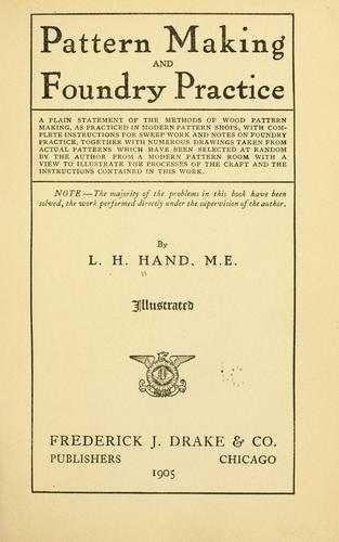 Cover for Pattern making and foundry practice