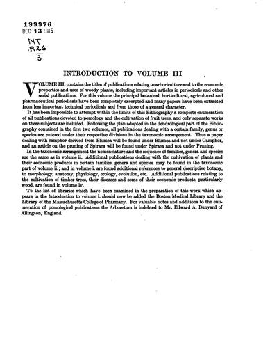 Cover for The Bradley Bibliography: A Guide to the Literature of the Woody Plants of ...