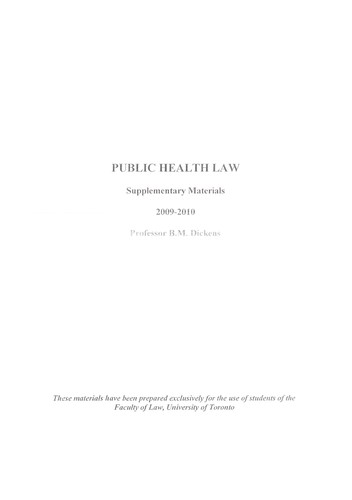 Cover for Public health law