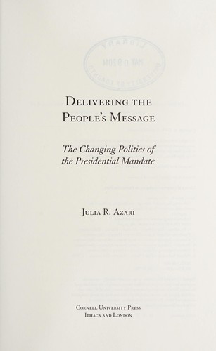 Cover for Delivering the people's message
